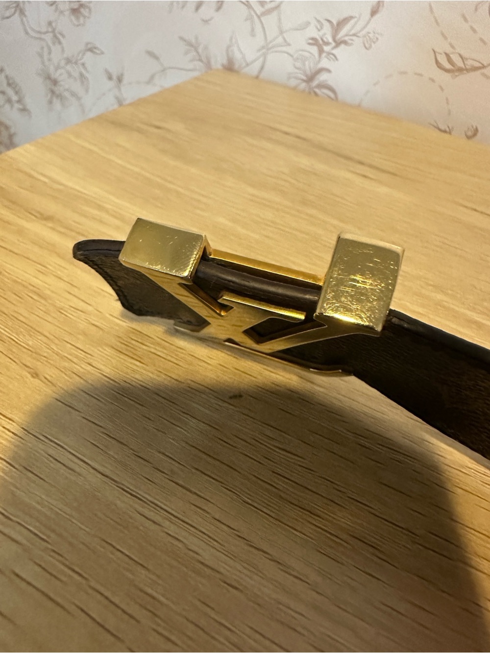 Authentic Louis Vuitton Men’s Monogram LV Belt 40mm Brown/Gold 110/44 - Picture 3 of 12